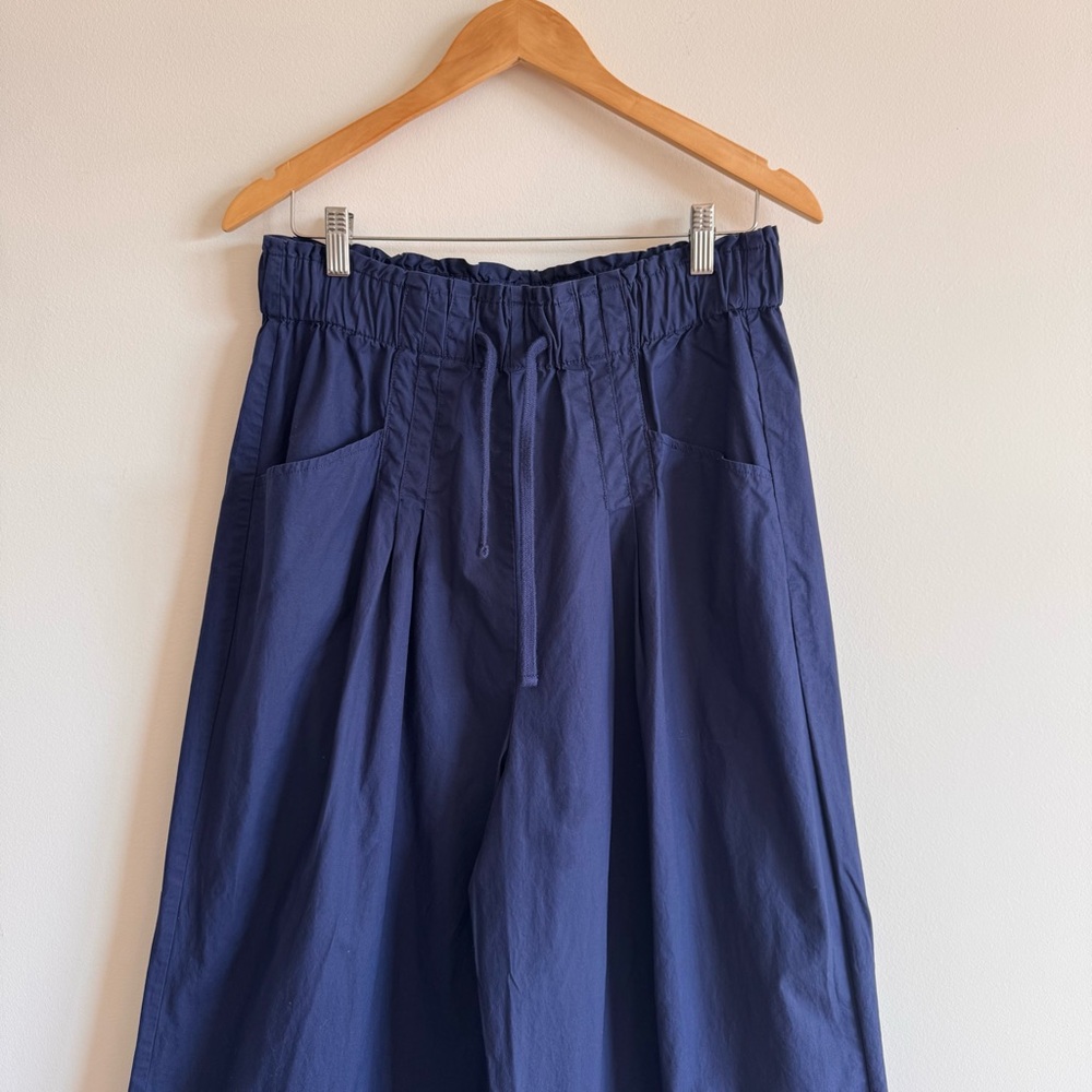 Anthropologie Maeve | Royal Blue Skirty Utility Wide-Leg Trouser Pants ~ Medium - Picture 8 of 13
